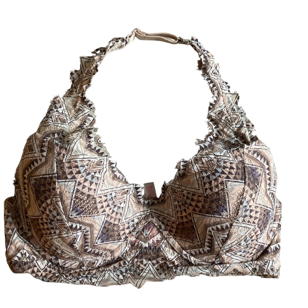 Victoria’s Secret Pink Pastel Lace Aztec Print Halter Bralette
